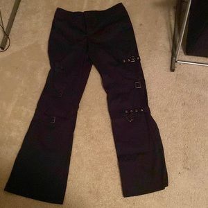 SHEIN black grunge punk pants w/ eyelet buckle